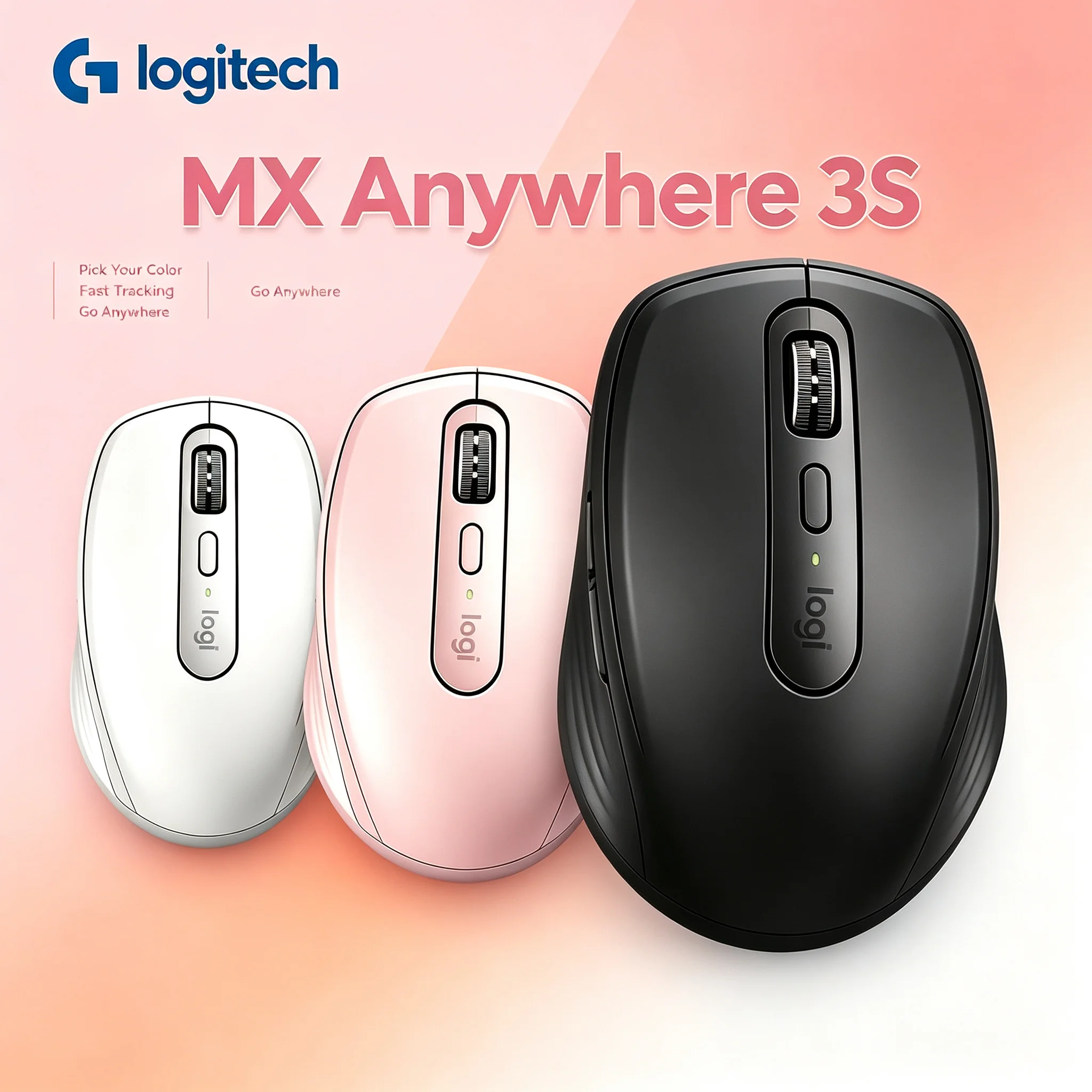 Logitech MX Anywhere 3S Wireless Mouse Long Battery Ergonomic Design For Home And Business Work