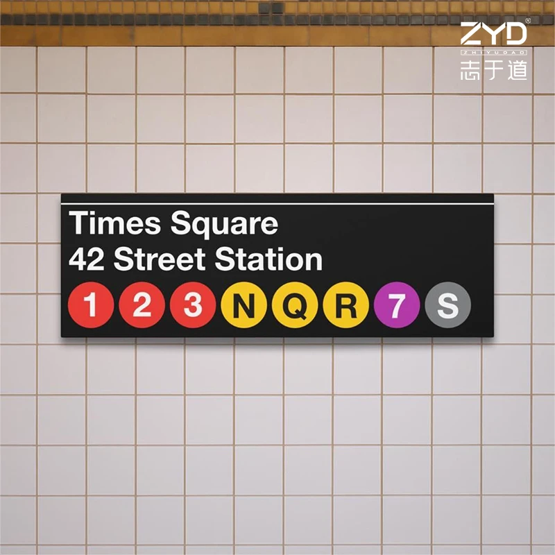 Quick Turnaround Project for Temporary Route Change and Emergency Evacuation Route Reminder Metal Signs Subway Transportation