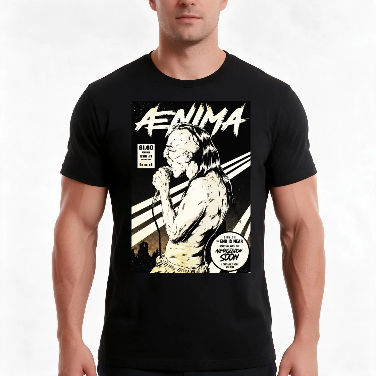BEST AENIMA MAYNARD T-Shirt, Summer Casual Cotton Tee, Oversized Streetwear Tops, Vintage Graphic Print, Loose Fit Short Sleeve