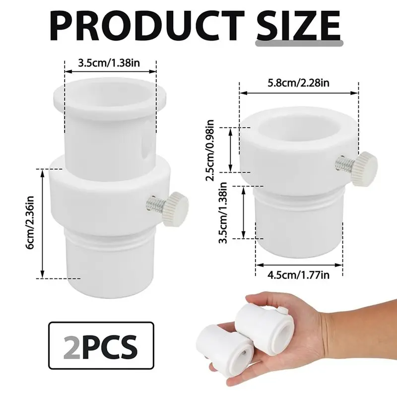 PORK-Pool Umbrella Pole Stabilizer Insert Sleeve Adapter(2 Pcs), Fits 1.5"-1.35" Diameter For Patio Deck Shelf