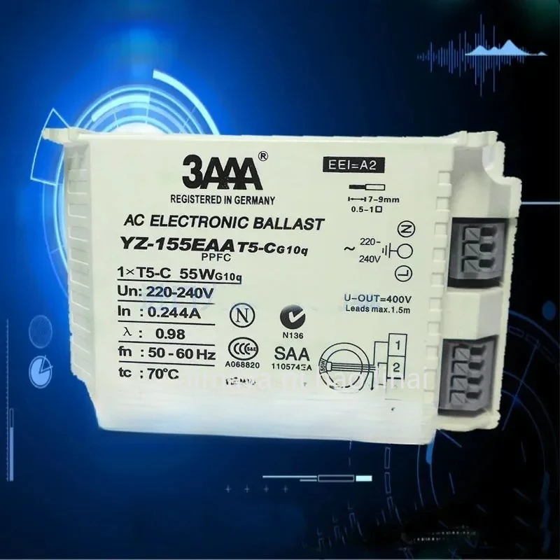 

Электронный балласт 3AAA YZ-155EAA T5-C AC 220-240V 55W для люминесцентных ламп T5 (стандартный реактор)