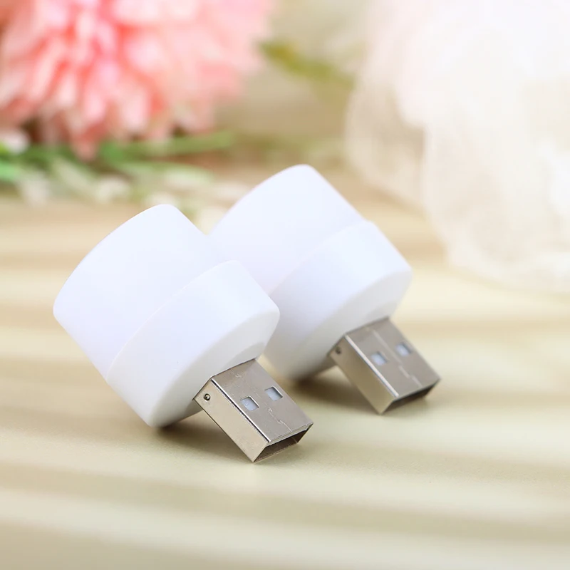 โคมไฟปลั๊ก USB สี1ชิ้น pelindung Mata สว่าง5V 1A 1W ชาร์จไฟมือถือด้วยคอมพิวเตอร์แบบ USB โคมไฟบรรยากาศขนาดเล็ก