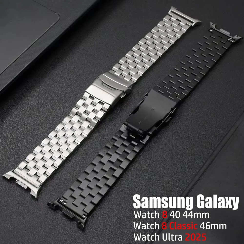 

Ремешок из нержавеющей стали для Samsung Galaxy Watch 8 Classic 46 мм/8 44 мм 40 мм Металлический ремешок без зазоров для Galaxy Watch Ultra 2025 47 мм