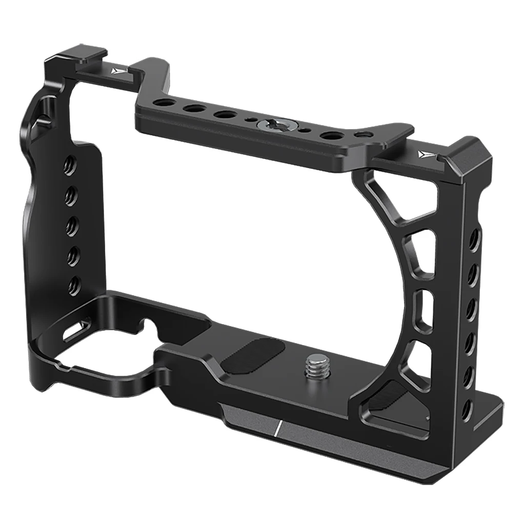 

Camera Cage with Cold Shoe Mount 1/4 Inch & 3/8 Inch Threads Aluminum Alloy for Sony A6500/A6400/A6300/A6000 Stabilizer Rig