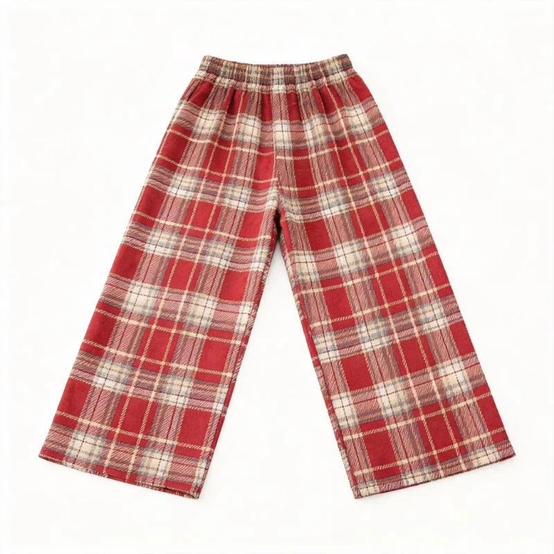 Checkered Pants for Women Summer High Waisted Drooping Loose Narrow Straight Leg Pants Slim Wide Leg Pants Small Casual Pants