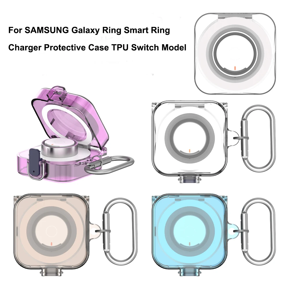 TPU Charger Box Protective Case for Samsung Galaxy Ring Anti-Scratch Transparent Cover Shell Smart Ring Protector Accessories