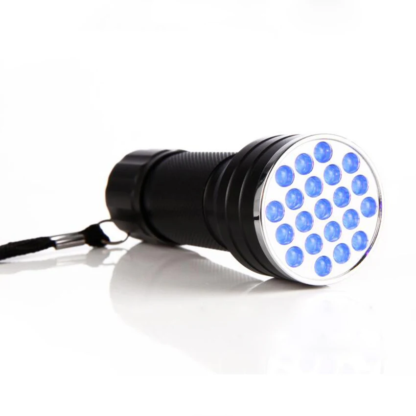 21 LED Light 395-410 LED Flashlight Torch Lamp Adhesive Curing Travel Safety Detection AAA