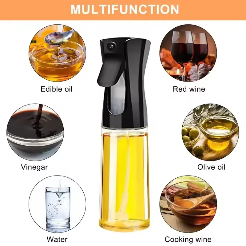 200/300ML Oil Spray Pot Kitchen Household Edible Olive Oil Spray Bottle Atomized Misty Oil Tank Air Fryer Spray Bottle