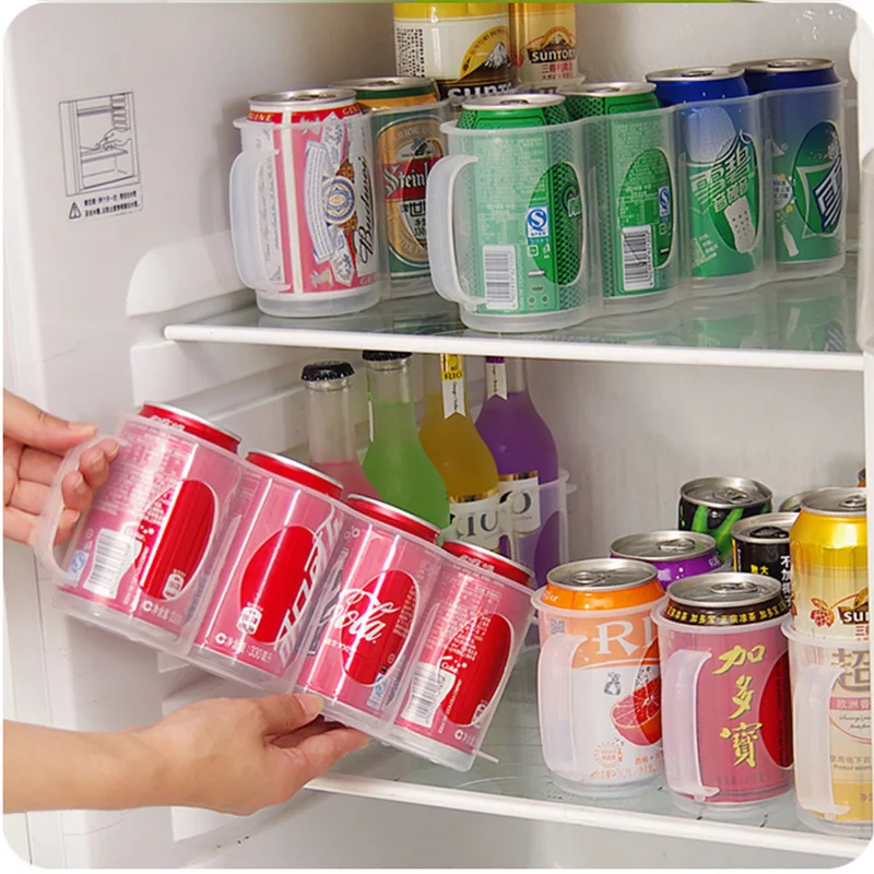 Kitchen Refrigerator Storage BoxCola Beverage Space-saving  Accessories Finishing  Containers  Four Case Organizer