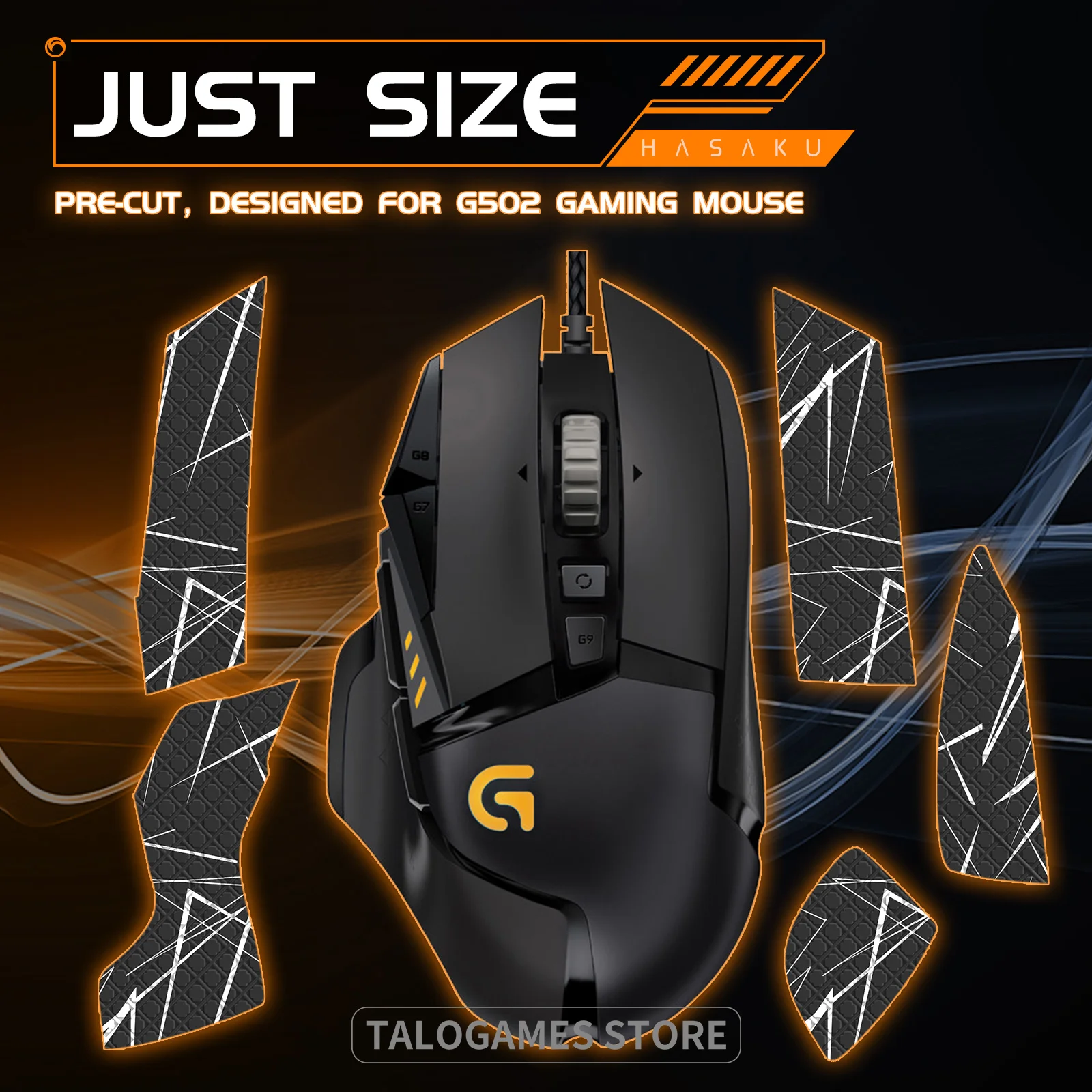 1 Pak HASAKU Mouse Grip Tape untuk Logitech G502 Gaming Mouse Anti-Slip Tape,Grip Upgrade, Nyaman Tahan Lama, Mudah untuk Menerapkan