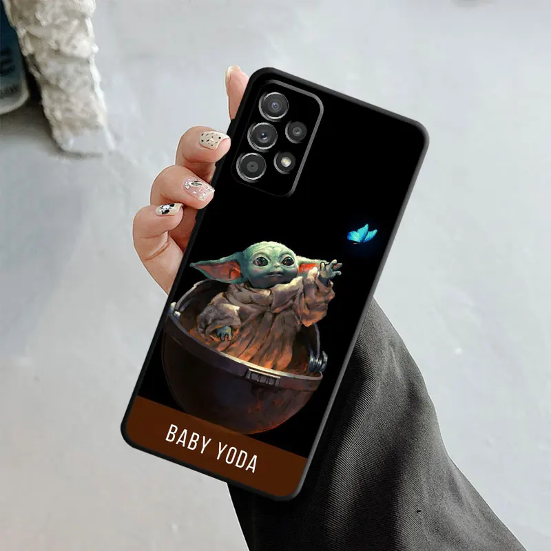 Case For Samsung Galaxy A12 A34 A54 A73 A53 A71 A51 A31 A33 A22 A21s A32 A72 A52 A23 Disney Star Wars The Mandalorian Baby Yoda