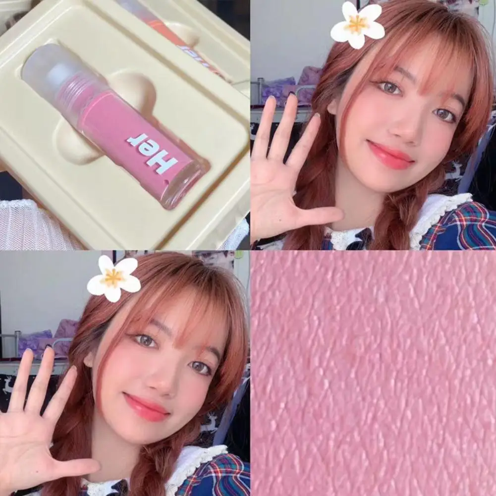 Monokrom cairan Blush On tahan air telanjang merah muda oranye kecantikan panjang rias wajah pria memperbaiki Makeup tampan tahan lama mabuk H2E2