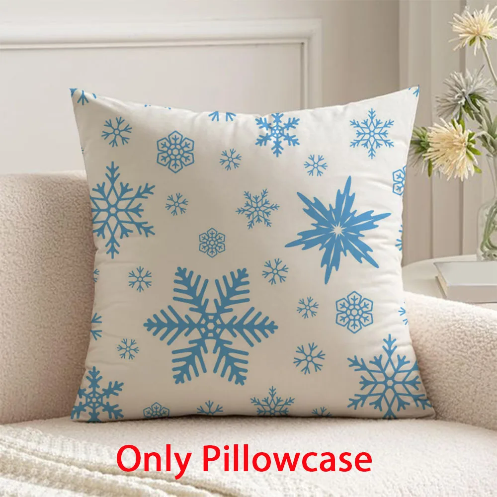 

Christmas Pillow cover winter Snowflake pattern decorative 45x45 cushions cover for New Year pillow case