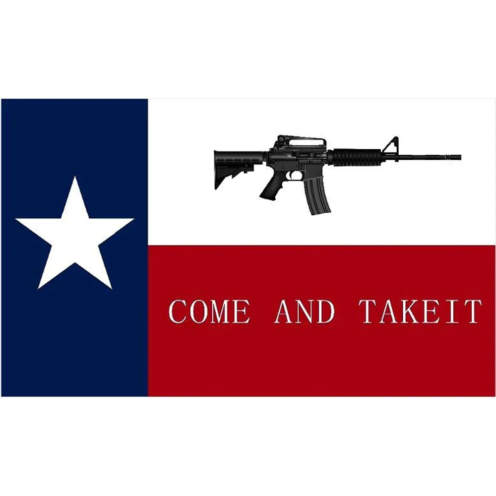 Большой уличный баннер с флагом штата Техаса на заказ 2X3 фута с пистолетом Come and Take it