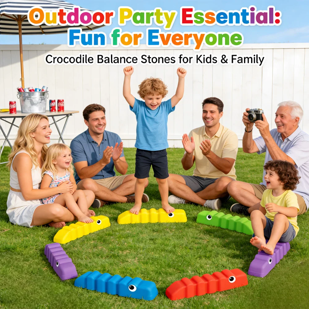 6PCS Anti-slip Wavy Pattern Balance Training Beam, Indoor & Outdoor Kids Gymnastics Fitness Toy, Balance Coordination Strength