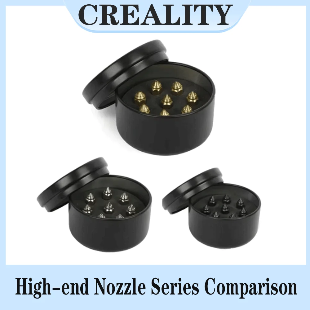 

CREALITY High-End Nozzle Kit 8pcs/Set 0.25mm/0.4mm/0.6mm/0.8mm - Brass Copper Alloy Hardened Steel for Precision 3D Printing