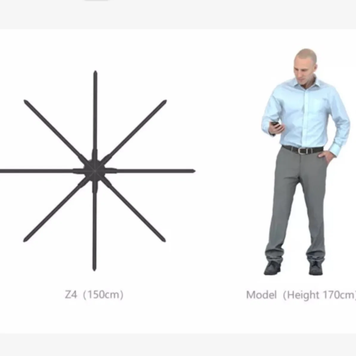 Wyświetlacze reklamowe TFL 180cm z hologramem 3D - innowacyjne urządzenia do efektywnej reklamy hologramowej z użyciem wentylatorów.