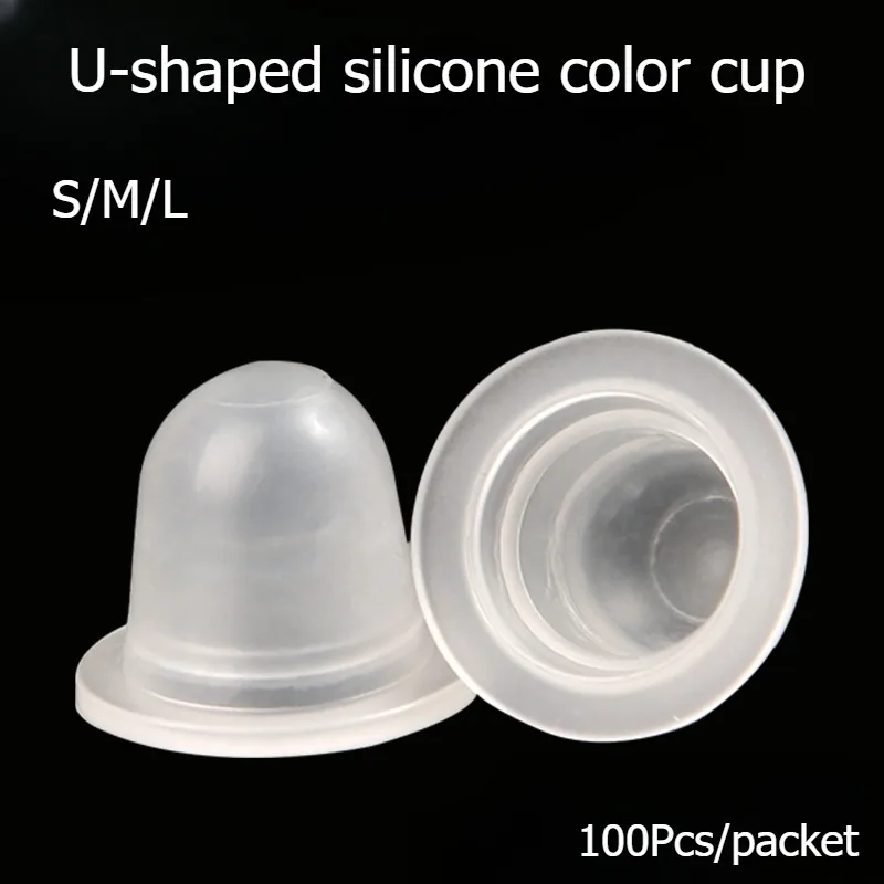 100Pcs/Bag S/L U-shaped Tattoo Silicone Soft Color Cup Wound Needle Soft Cup Silicone Disposable Tattoo Consumable Accessories