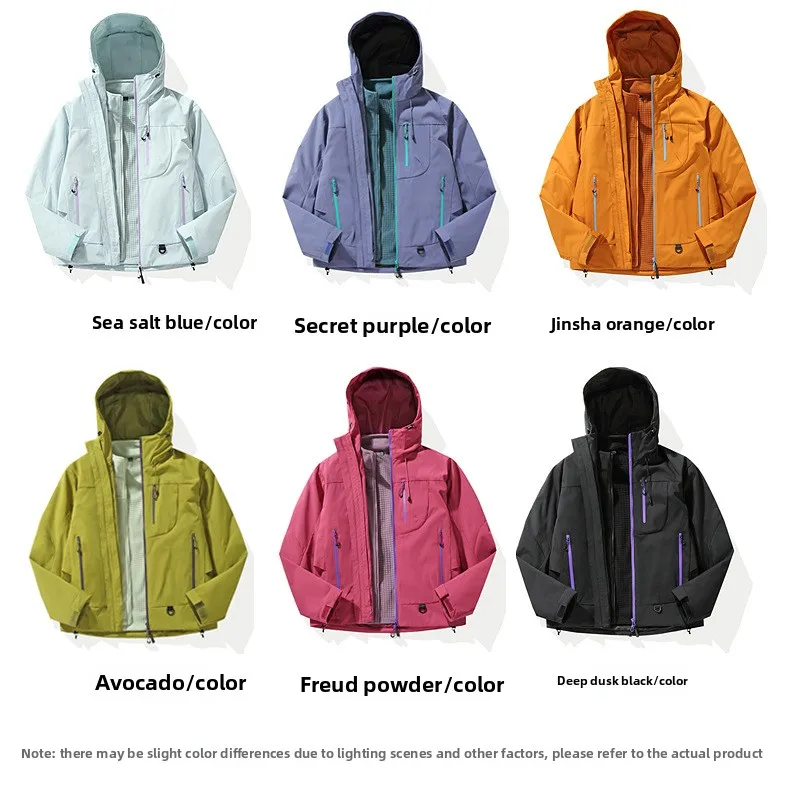 Wind- und wasserdichte Outdoor-Jacken zum Wandern, Camping, Angeln, Bergsteigen, mit Fleece gefütterte, wind- und wasserdichte Mäntel – Detail 17
