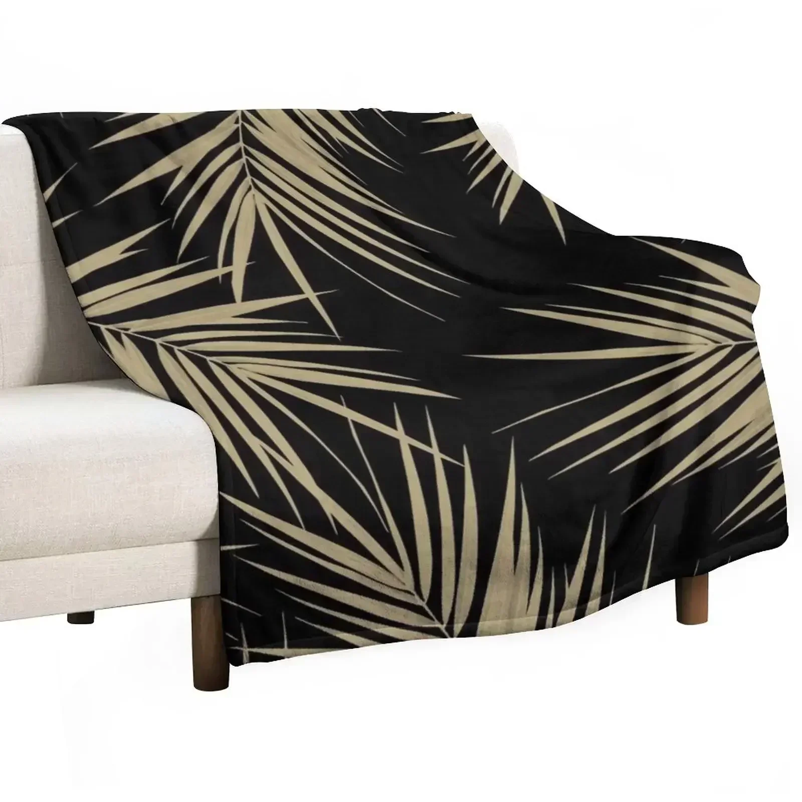 Palm Leaves Cali Finesse #1 #gold #tropical #decor #art Throw Blanket Fashion Sofas Sofa Quilt Blankets