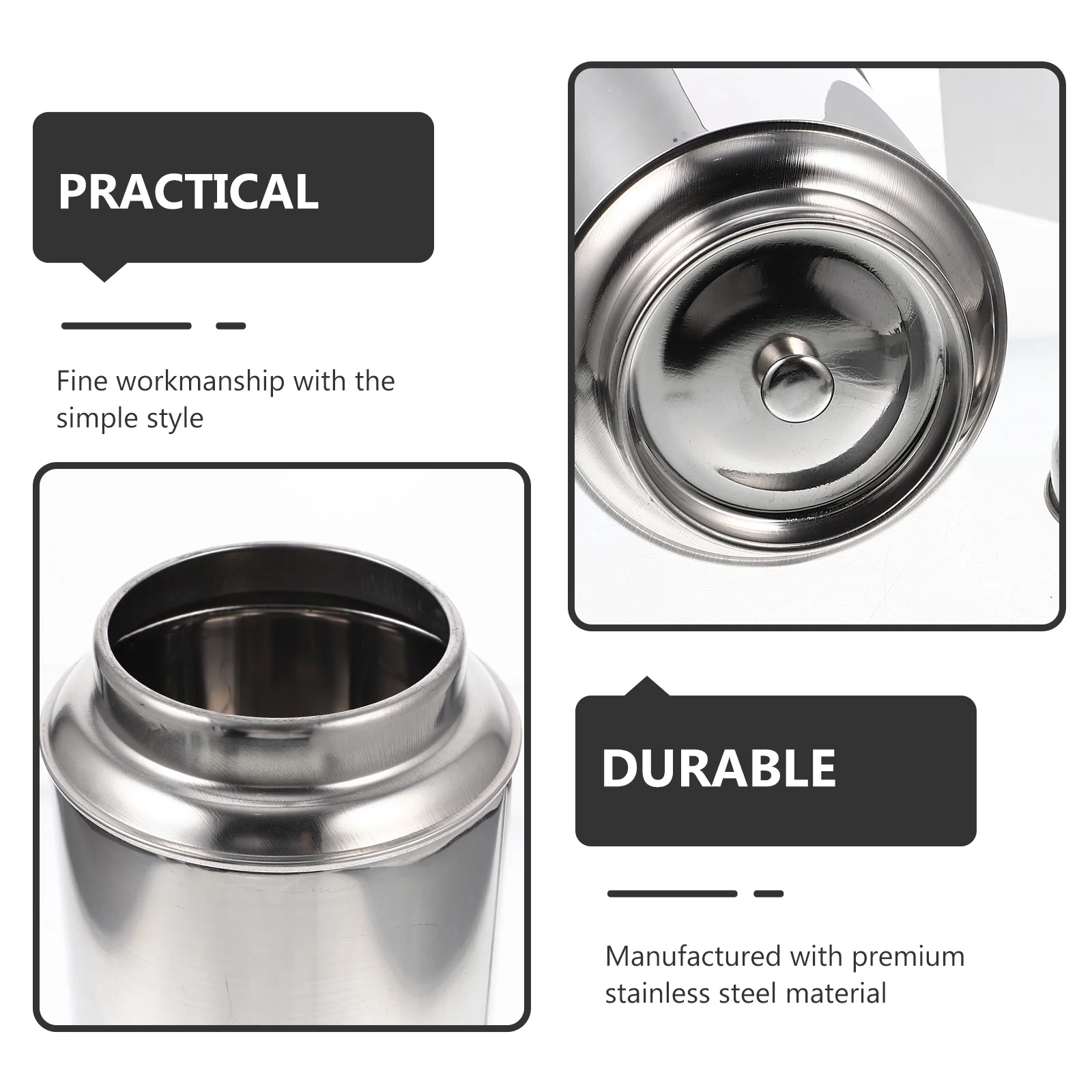 

Premium Stainless Steel Sealed Storage Canister Multi-Function Tea Jar Household Kitchen Desktop Organizer Reusable Office