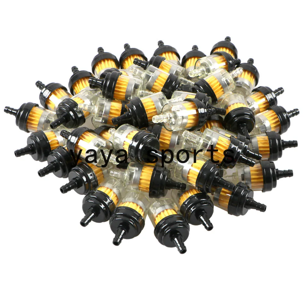 100pcs Universal 6MM Motorcycle Inline Gas Fuel Petrol Filter Gasoline Filters For Yamaha Scooter Dirt Pit Bike Motocross ATV