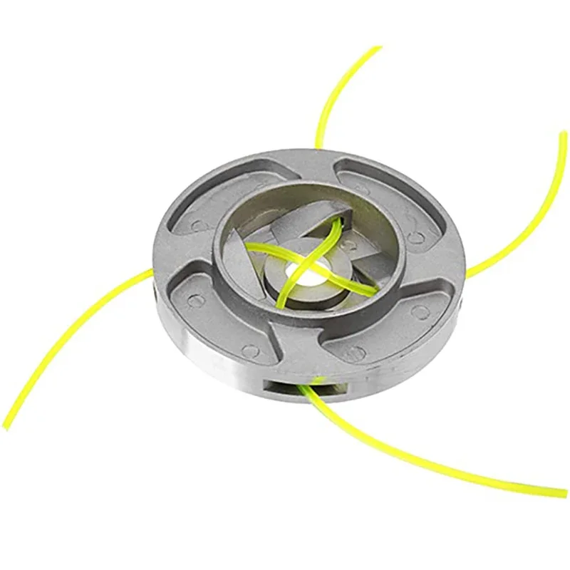 Universal Alumínio Grass Trimmer Cabeça Com 4 Linhas Brush Cutter Cabeça Thread Nylon Grass Linha de Corte Cabeça para Lawn Mower Prata
