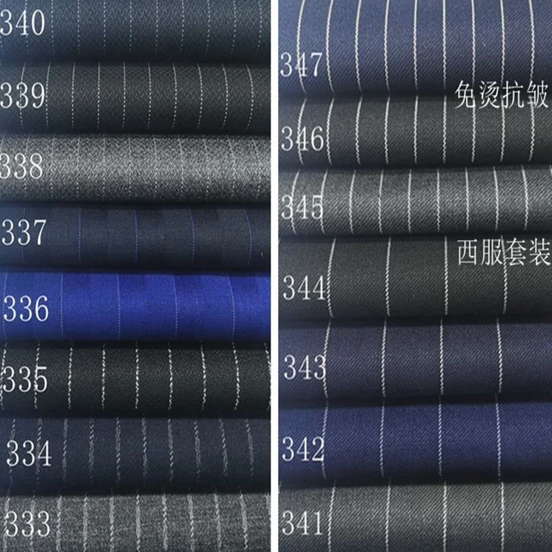 Non-ironing anti-wrinkle black stripe clothing fabric Spring and autumn suit pants professional vest