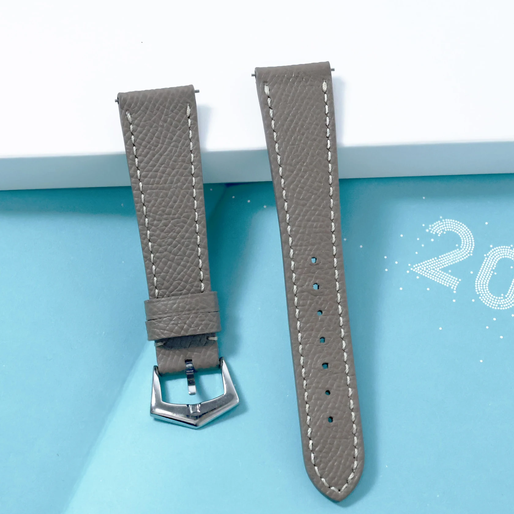 Father's Day Gift Epsom Leather Watch Strap For Cartier Santos TANK Dumont Watch Band with Patek Philippe Original Pin Buckle