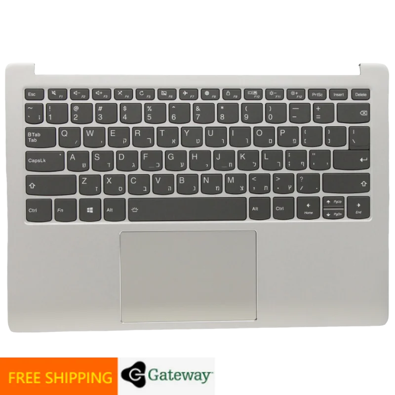 HB Hebrew Israel Silver Keyboard Upper Case Palmrest Shell Cover For Lenovo Ideapad S540 13 13IML 13API 13ARE 13ITL 5CB0W43724