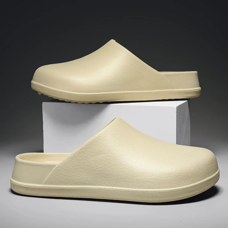 Waterproof Chef Shoes Men Women Half Shoes Kitchen Working Shoes Garden Clogs Closed Toe Slippers Rubber Beach Lightweight