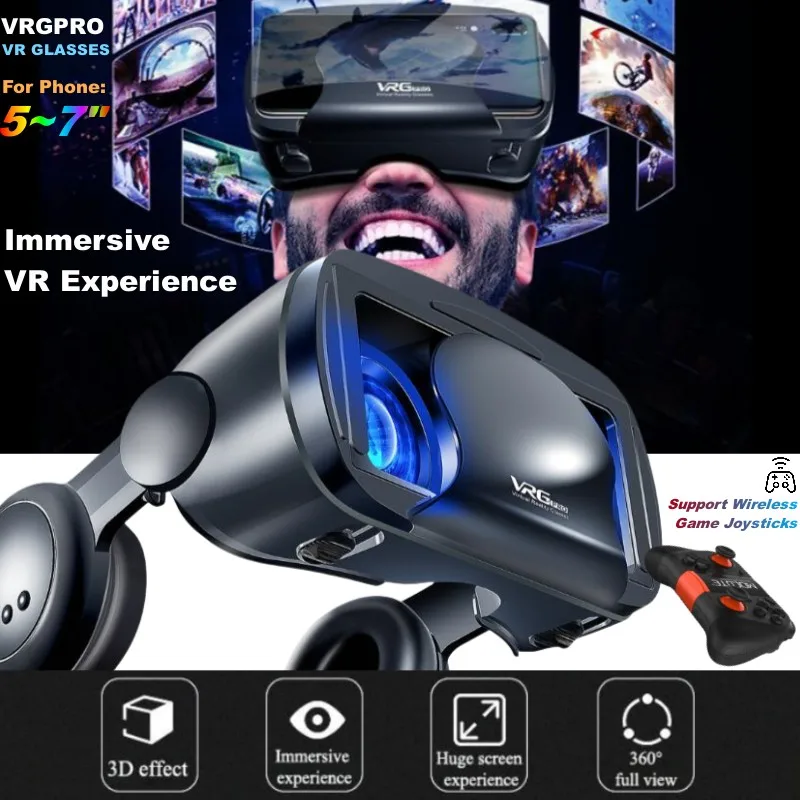 Virtual Reality VR Glasses IMAX Huge Screen Movie 3D Glasses Google Cardboard Box VR Helmet for 5-7