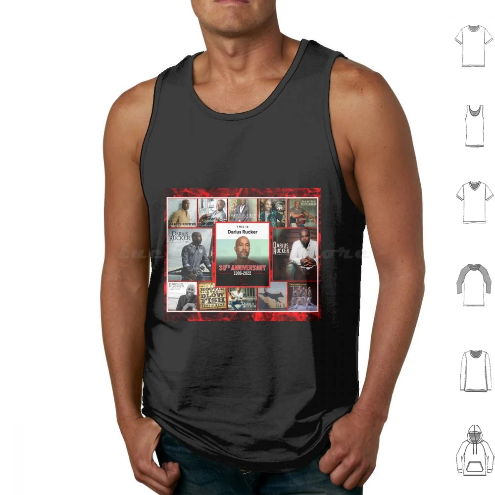 Greatest Albums 36Th Anniversary 1986-2022 With Signature Tank Tops Print Cotton American Darius Singer Rucker