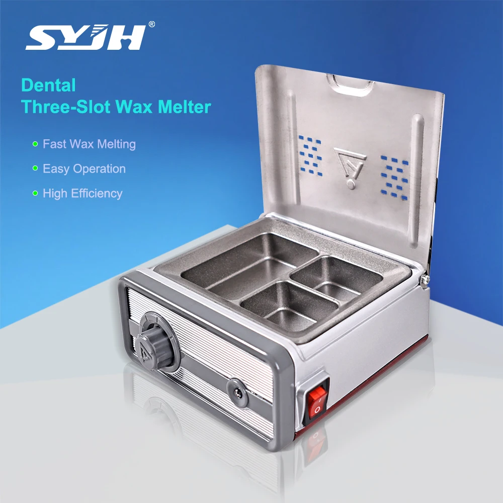 SYJH Dental Wax Heater Pot 3-slot Wax Melting Pots Wax Melting Device Dentistry Technician Dental Laboratory Equipment