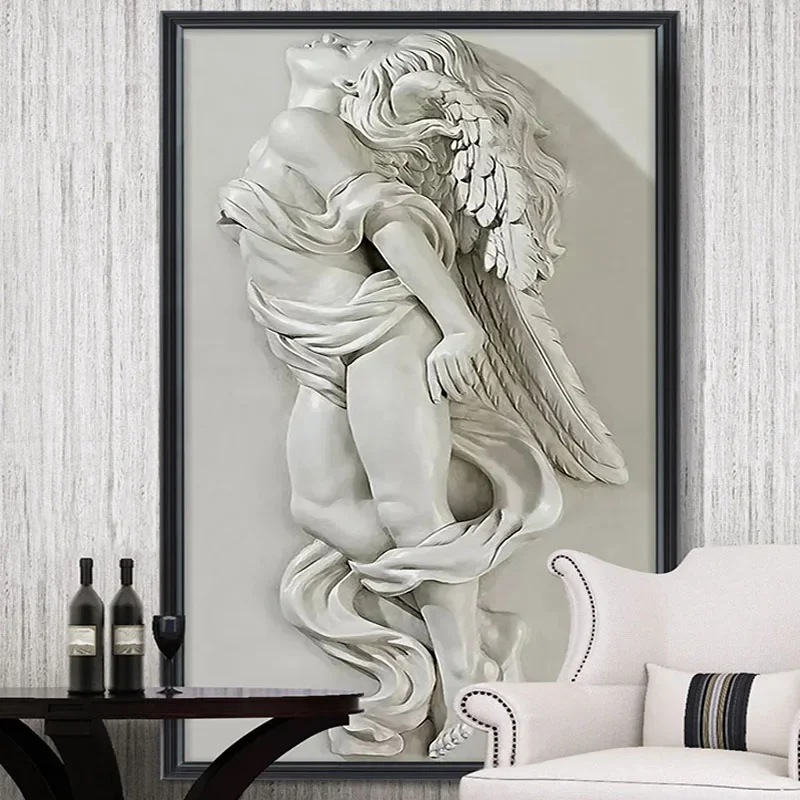 Custom Photo Wallpaper Murals 3D Stereoscopic Embossed Beauty Angel Living Room Entrance Background Art Decorative Wall Painting