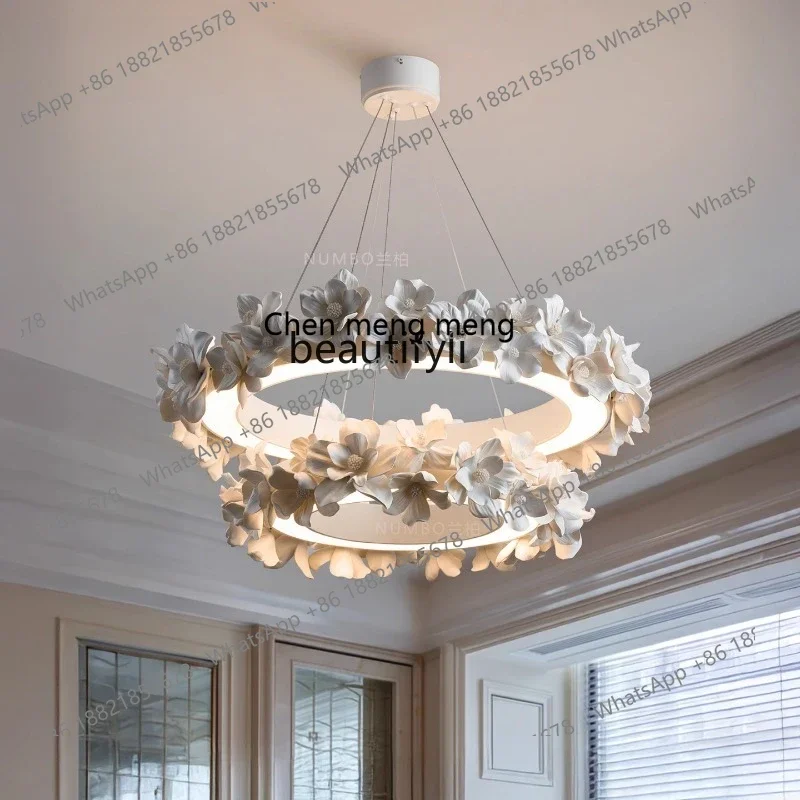 

ss7304 French cream wind chandelier living room dining room retro design idyllic flower bedroom lamp