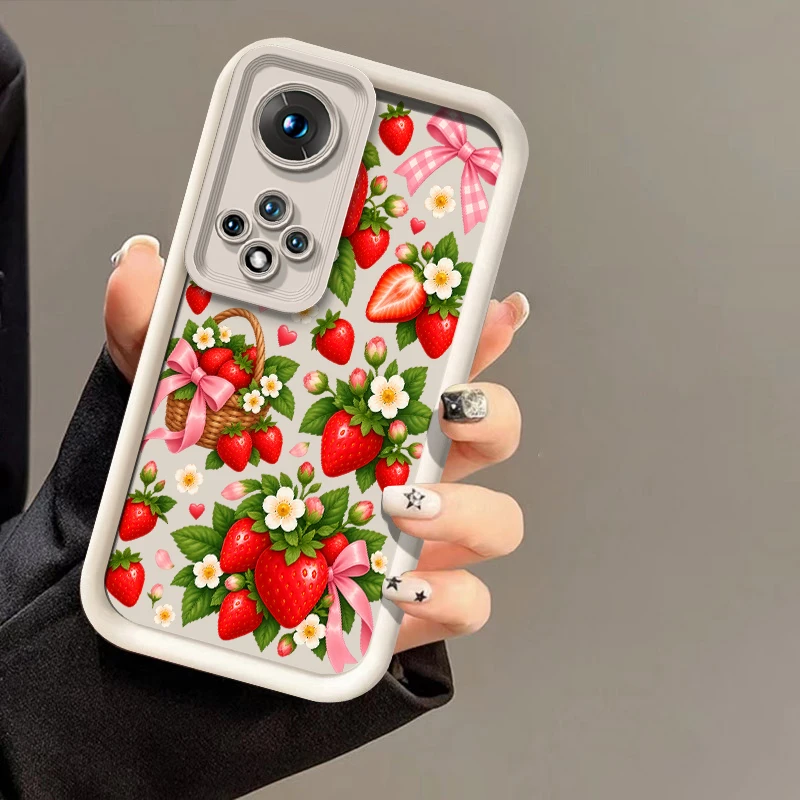Summer Strawberry Floral Phone Case For Honor 600 400 300 Pro 200 Smart 20S 50 SE 70 90 Lite 9X Pro Lens Protect Soft Cases Capa