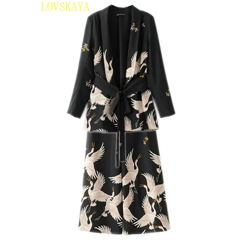 New Women's Vintage Clothing Set Printed Suit Wide Leg Vintage Pants Women's Print Set Pants Set