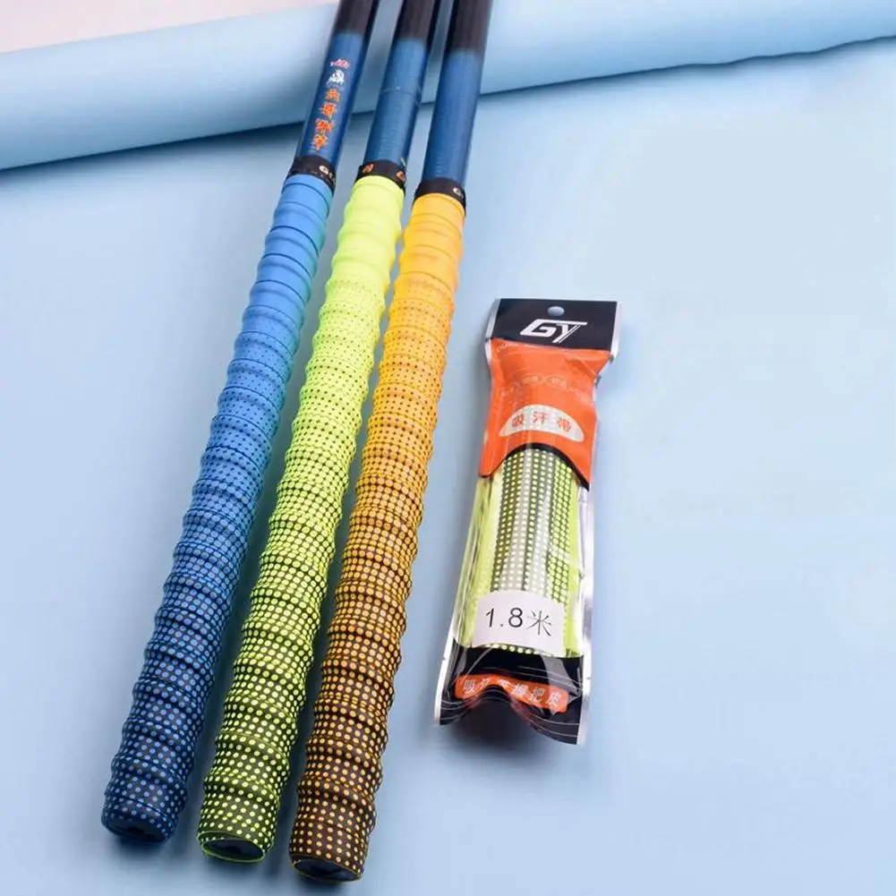 Fishing Extended Elastic Hand Grip Rod Wrap Tubing Fishing Rod Anti-slip Waterproof Sweat-absorbent Handle Band 1.8M