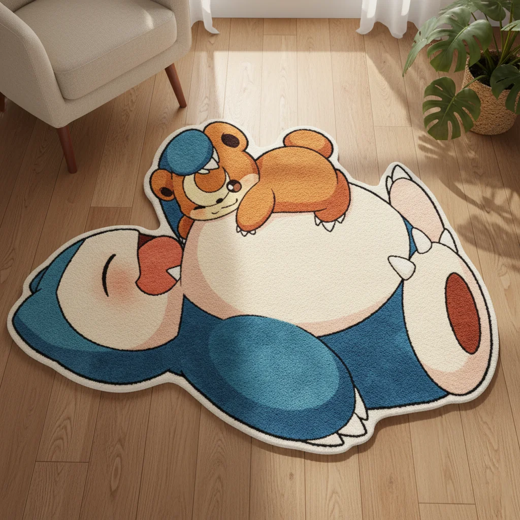 

Pokemon Snorlax Cute Sleeping Anime Rug Kawaii Cozy Room Decor Soft Plush Carpet Non Slip Floor Mat Gaming Setup Gift Home