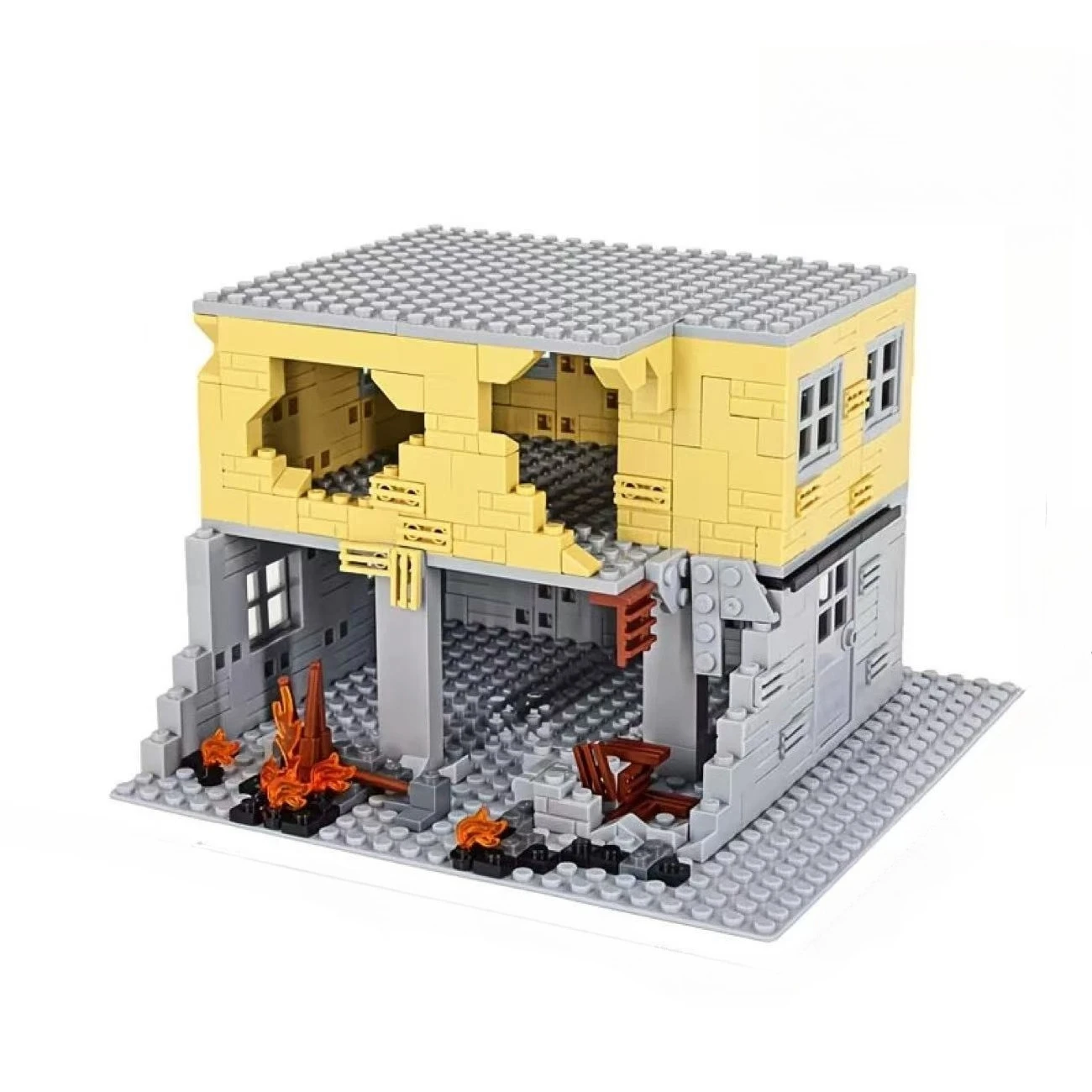 

Разрушенные здания MOC WW2: Военная база PUBG, сцены DIY, блоки для сборки укрытий, строительные блоки для фигурок солдат, игрушки для мальчиков