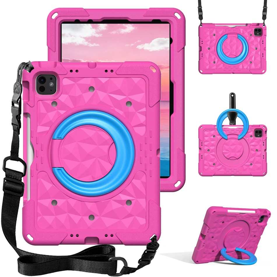 Rotation Bracelet Stand Case For iPad Air 3 4 5 6 12th 11th 10th Gen 2026 2025 A16 Pro 11 7 8 9 10.2 10.5 10.9 inch M4 M5 Cover