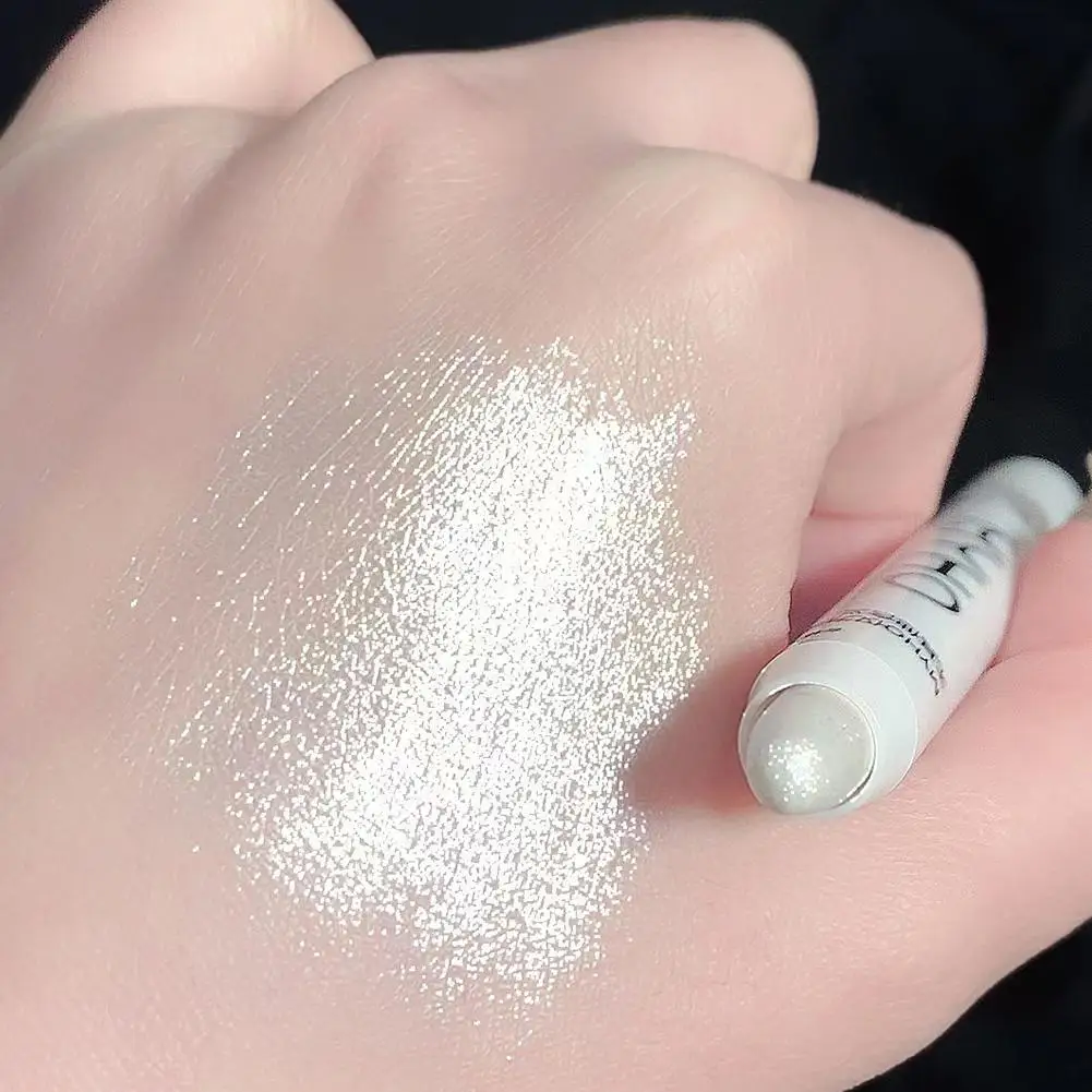 ホワイトアイライナー シャイニーグリッターアイシャドウスティック アイライナーペン マットブラウン ピンク パール光沢 ブライトン シルクワームアイズメイクアップ