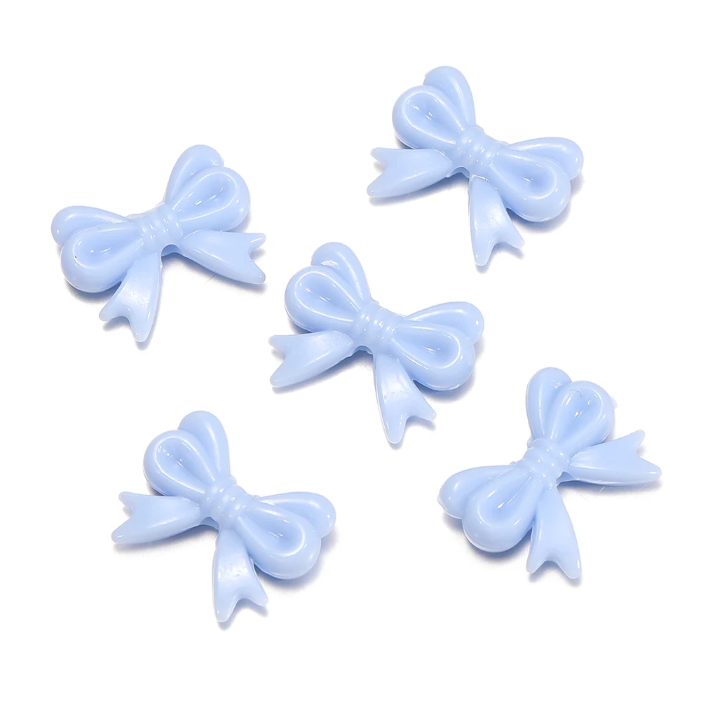 20/30pcs 14x18mm Acrylic Multicolor Bow Beads Spacer Loose Beads for Handmade DIY Jewelry Earrings Keychain Material Accessories image 5