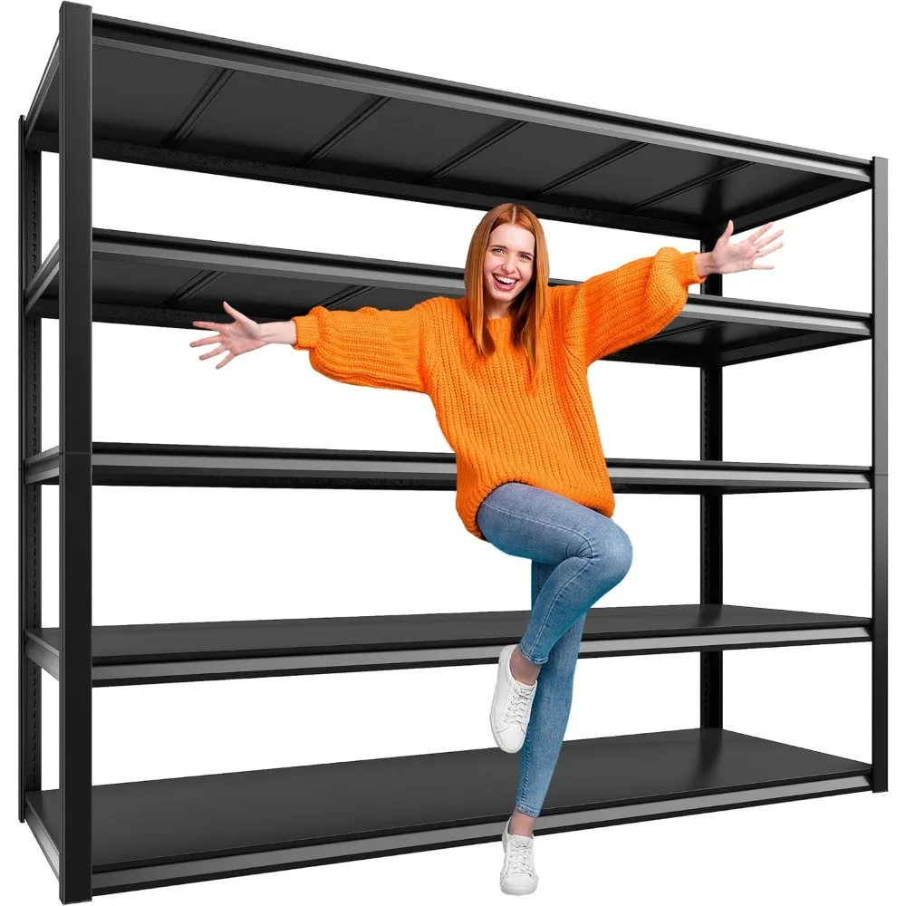 

REIBII 48 W Garage Shelving 2500LBS Storage Shelves 5 Tier Heavy Duty Shelving Adjustable Garage Shelves for Warehouse, Pantry,