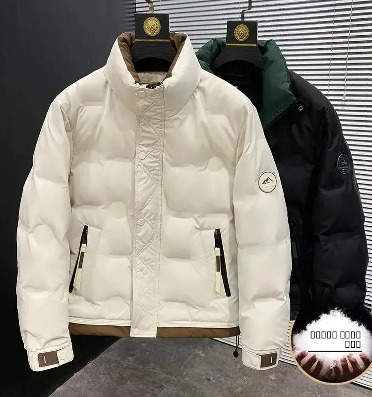 

Легкая утепленная куртка мужская зимняя, новая модная повседневная, с воротником-стойкой, молодежная, теплая верхняя одежда из полиэфирного волокна