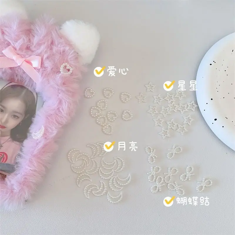 Bonito Charme Material de Embalagem, DIY Bow Resina, Lua, Star Shape, Card Cover Decor, Nail Jewelry, 3D Facial Sticker Acessório, 10pcs