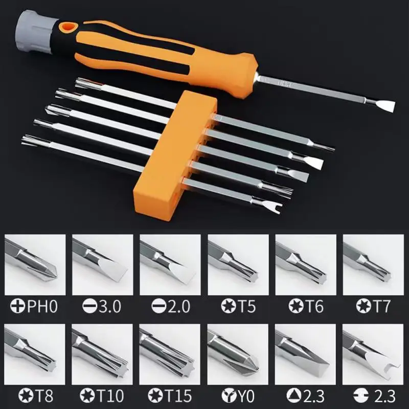 25in1/12 In 1 Magnetic Screwdriver Set Cross Flat Shaped Screwdriver Head Multifunctional Precision Handheld Maintenance Tool