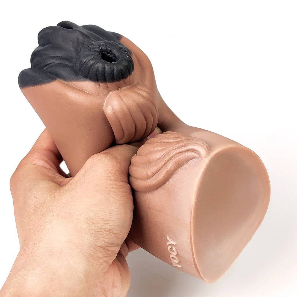 YOCY Men Masturbator Fetish Animal Horse Dual Channel Lifelike Vaginal Anal Soft Silicone Adult Goods for Men Sucking Machine