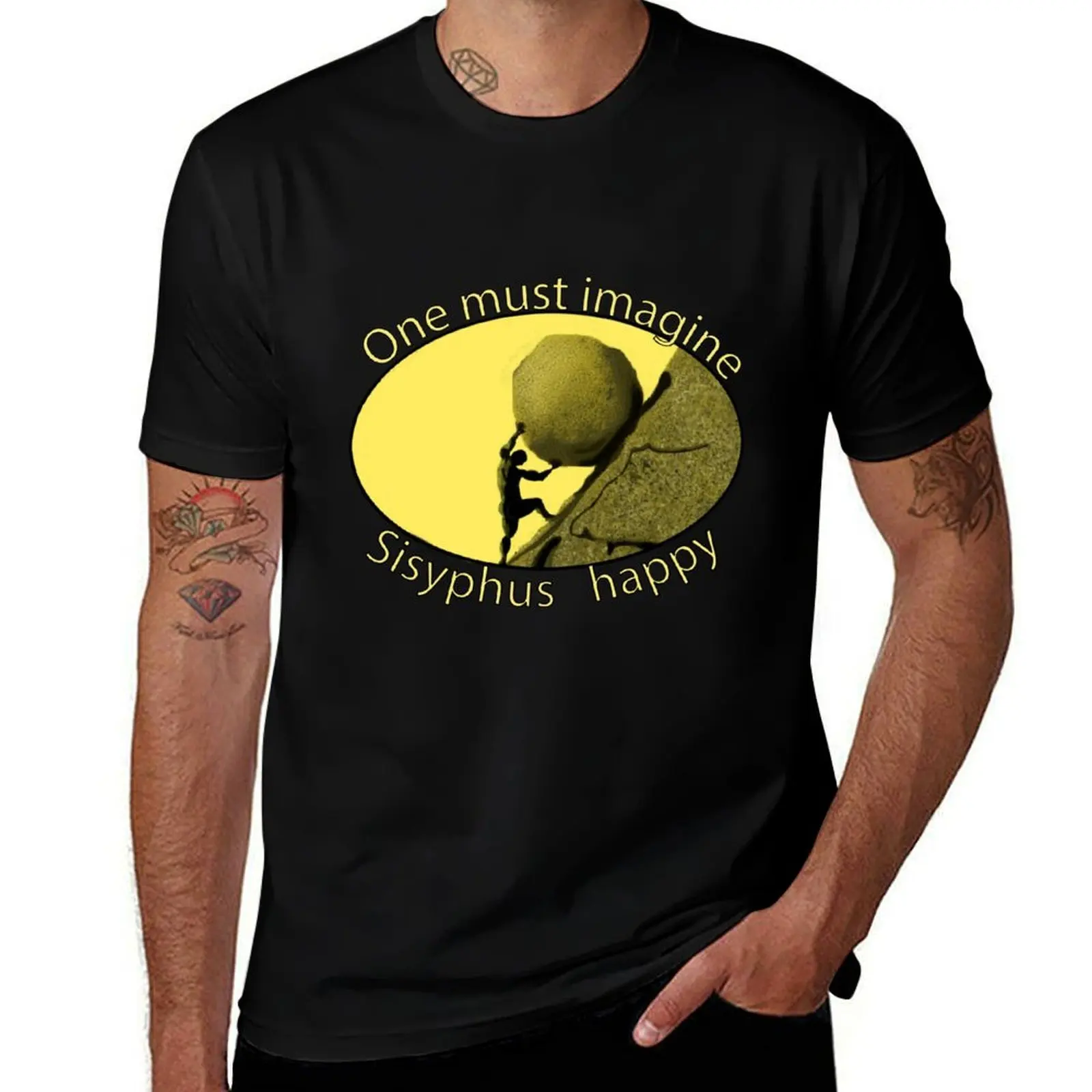 

Myth of Sisyphus - Albert Camus - One must imagine Sisyphus happy T-Shirt t shirts for man slim fit t shirt personalised T-shirt